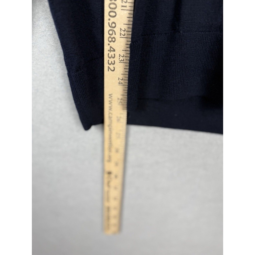 Banana Republic Sweater Mens L‎ Blue 100% Merino Wool Lightweight 1/4 Zip Preppy - Picture 5 of 6
